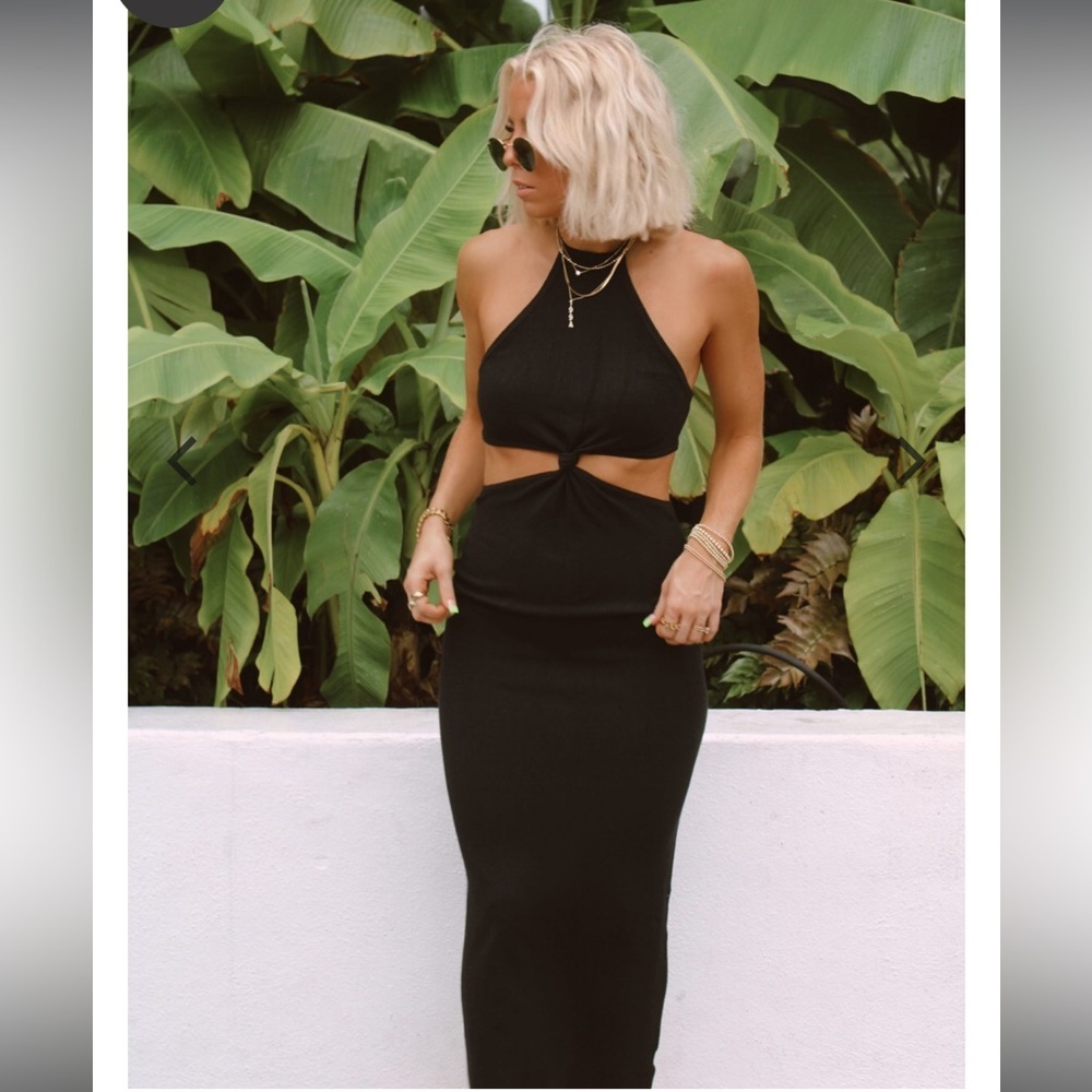 Miou Muse East Hampton knit cutout maxi dress